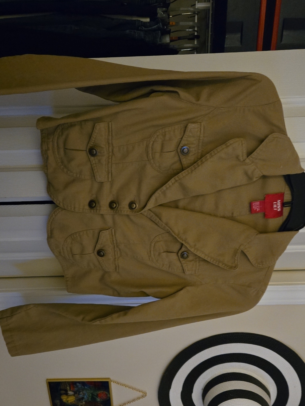 Miss Lili Women's Tan Military-Inspired Cotton Field Jacket